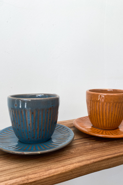 Xícara de chá + Pires Azul - comprar online