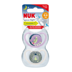 Chupete Nuk Space Night 0-6M X2 COD.0580 - PAÑAL ONCE