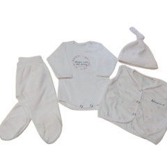 Ajuar Bebé pack x4 Body con chaleco plush + Ranita y gorro Mini Dreams art.670 - comprar online