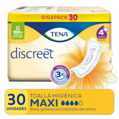 Toallitas Discreet Maxi Incontinencia Abundante Tena x30u