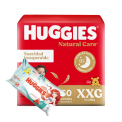 Combo! Huggies Natural Care + Toallita Humeda La Sirenita x48u - PAÑAL ONCE