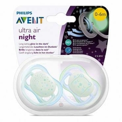 Chupete Philips Avent Ultra Air Night (brilla en la oscuridad) 0-6M x2 unidades 376/11 - comprar online