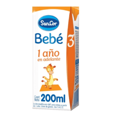 Sancor Bebe 3 Leche Infantil Líquida Brick 200 ml Pack x 30 Unidades - comprar online