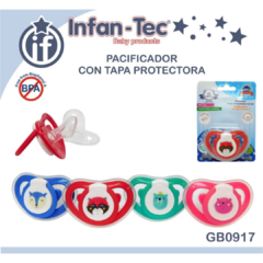 Chupete Pacificador Con Tapa Protectora 0m+ Infantec 0917