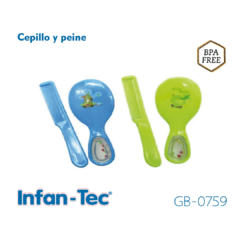 Juego de Cepillo y Peine con Sonajero Infantec 0759