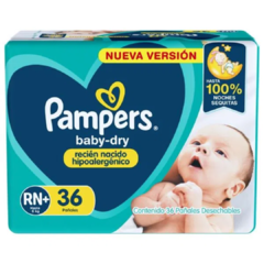 Pampers Baby Dry RN+ x36u Hasta 6k