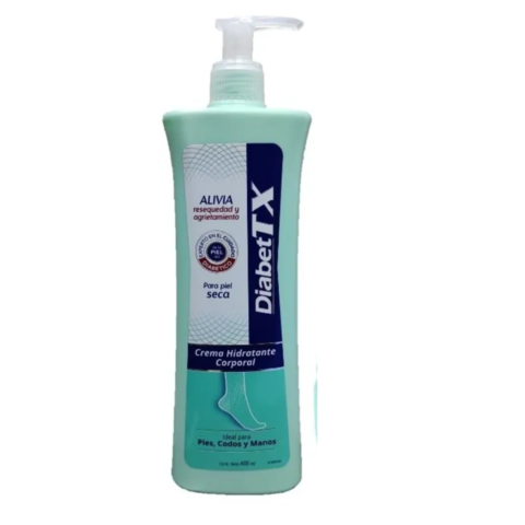 DiabettX Crema Hidratante corporal para Pies, codos y manos 400ml