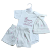 Body + gorrito + short de algodon estampado MINI DREAMS talle 0 a 3 meses cod. 776