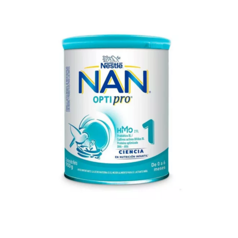 Leche de fórmula en polvo sin TACC Nestlé Nan Optipro 1 en lata de 900g - 0 a 6 meses