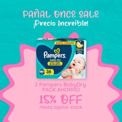 PAÑAL SALE 2 x 15% OFF Pampers Baby Dry RN+ x36 Unidades