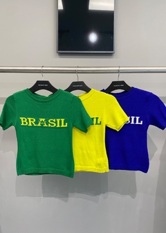 Blusa Camiseta Tricot Copa do mundo 22 Estrela Brasil