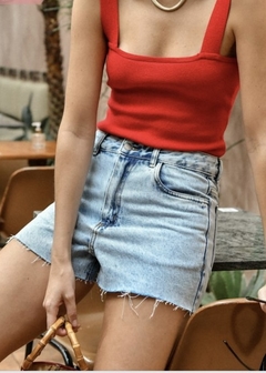 Short Jeans Mom Cintura Alta Esther