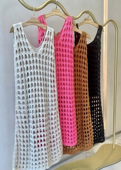 Vestido Midi Croche Vazado com Forro - comprar online