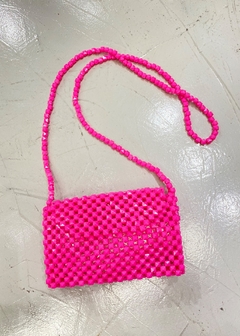 Bolsa Mini Bag Beaded Miçanga Candy Rosa