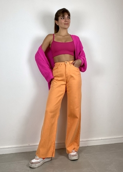 Calça Jeans Wide Leg Flávia Laranja - comprar online