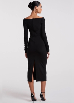 Vestido Midi Franzido Busto e Saia Zen na internet