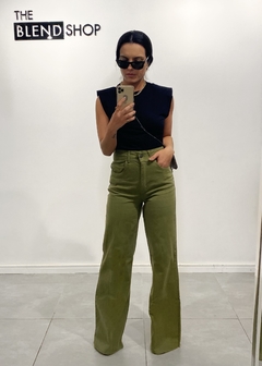 Calça Jeans Wide Leg Nady Verde Oliva na internet