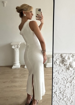 Vestido Midi Ribana Ombro Só Gola Fofinha