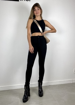 Blusa Cropped Malha Básico Júlia Preto