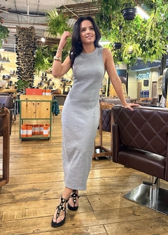 Vestido Midi Ribana Básico Regata - loja online