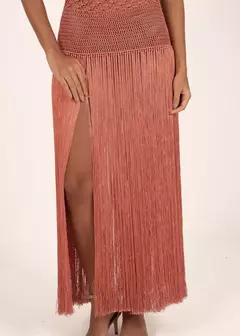 Vestido Longo Franjas Frente Única Mikonos Scint - comprar online