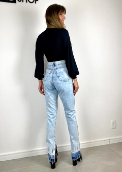 Calça Jeans Skinny Reta Cintura Alta Luma Clara