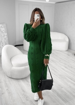 Vestido Midi Tricot Relevo Paris - The Blend Shop