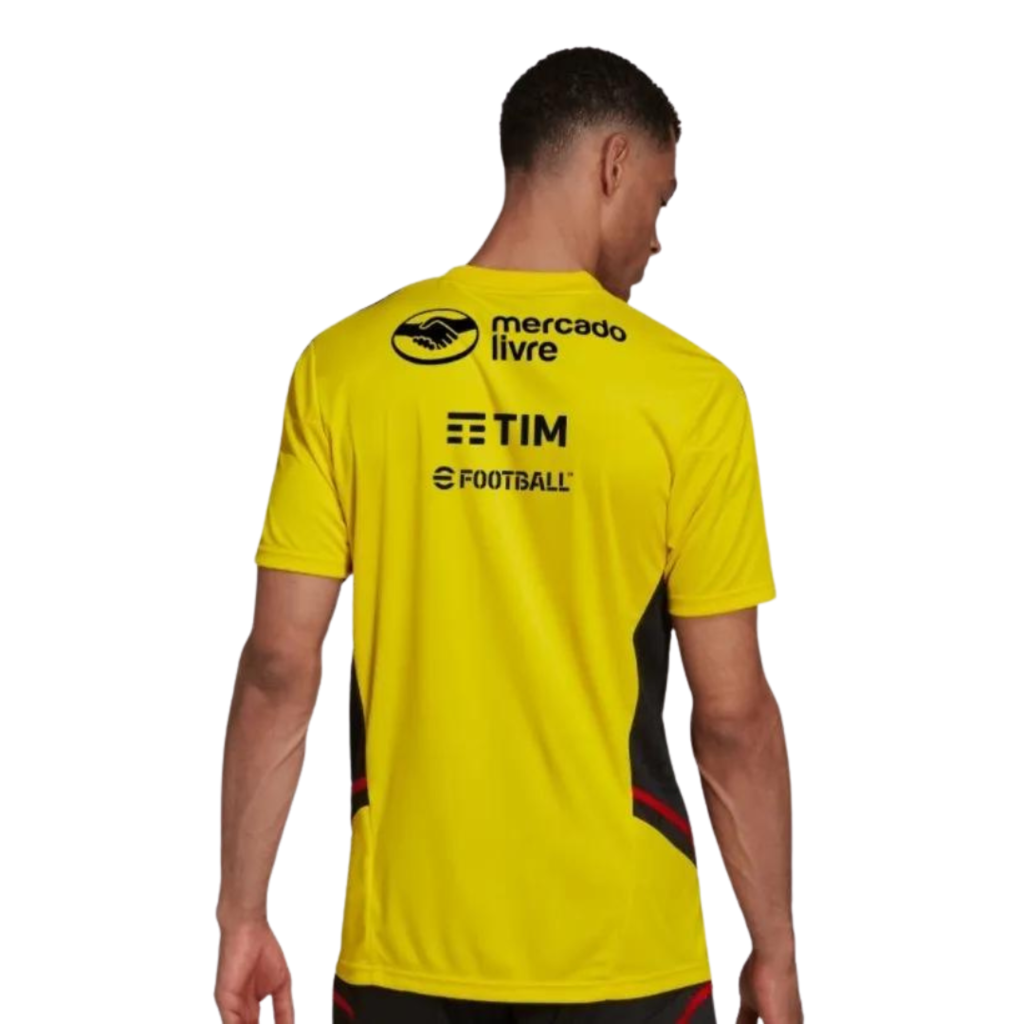 Camisa Flamengo Treino Amarela Todos Patrocinadores 22/23 Masculina