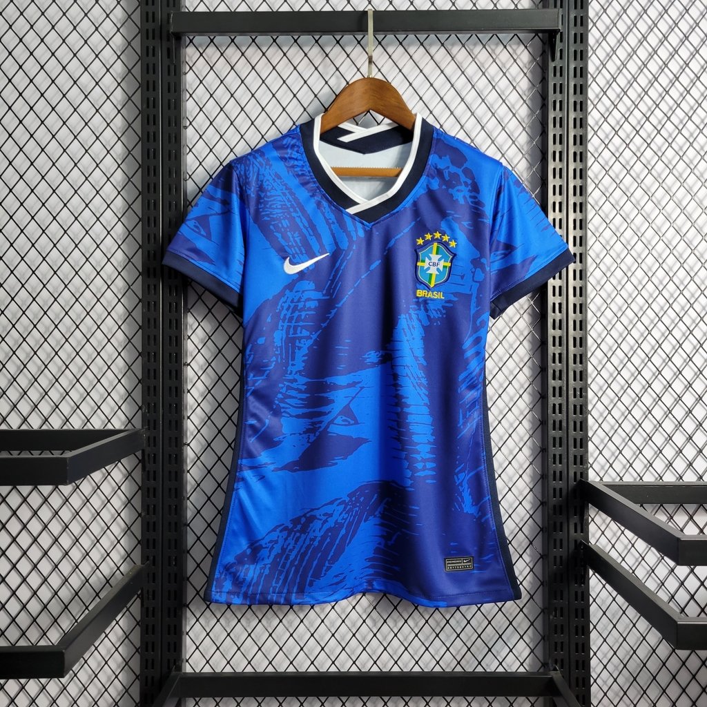 Camisa Seleção Brasileira Azul Clássica 2022 Feminina