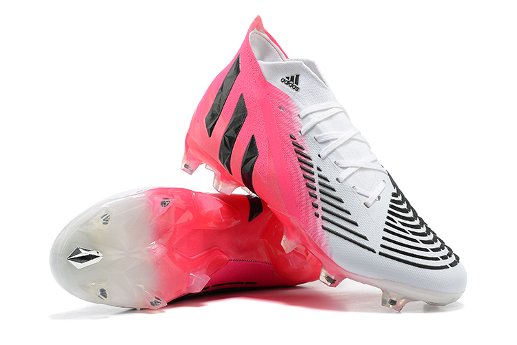 Chuteira de Campo Adidas Predator Edge Geometric.1 FG Cano Alto / Branca- Rosa