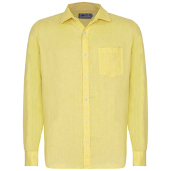 Camisa 100% Linho Amarela na internet