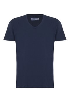 T-shirt Egyptian Cotton V Neck Navy