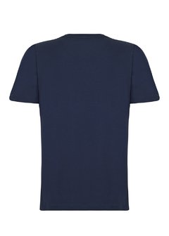 Camiseta Gola V Fio Egípcio Azul Marinho - comprar online
