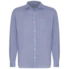 Camisa 100% Linho Azul Sereno