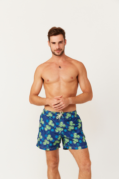 Shorts Regular Especial Tropical Navy - ShortsCo | Loja Oficial