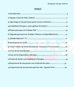 Manual (en PDF) para Trabajar en España + Manual (en PDF) para Viajar a Europa gastando en total alrededor de 1.000 Euros (incluye todo: aéreos, traslado, alojamientos, tours y comidas) - comprar online