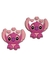 Aplique Stitch rosa com corações emborrachado - 2 unidades