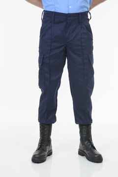 Pantalón de combate azul reforzado con elástico