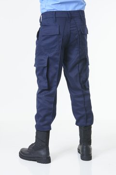Pantalón de combate azul reforzado con elástico - comprar online