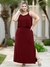 Vestido Longo Plus Size Fendas Laterais Alcinha Feminino