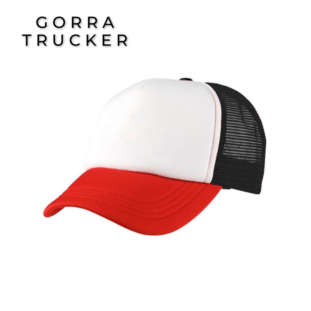 Gorra Trucker Roja con frente Blanco Sublimable