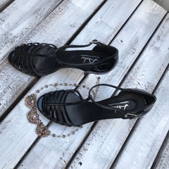 Sandalias stilettos con plataforma negras.N*39- xxv-1466 - Altas de Olivos