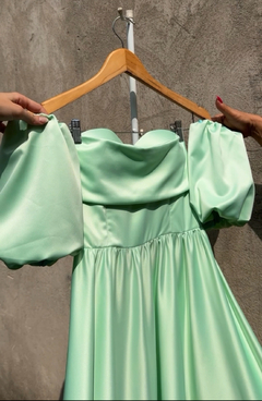 Vestido Julia Manga Removível Verde Menta - comprar online