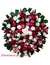 Coroa de Flores Para Velório Com Rosas Brancas, Rosas Cor de Rosa e Rosas Vermelhas - COR000010