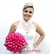 Buquê de Noiva em Formato Redondo de Rosas Pink - BN00032 - comprar online