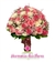 Buquê de Noiva em Formato Redondo de Rosas Cor de Rosa, Rosas Brancas e Gypsofilla - BN00230