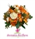 Buquê de Noiva com Flores Naturais Laranjas, com Rosas Laranja, Alstroemerias, Kalanchoe, Cravo, Eucalipto e Flores Secas Terracota - BN00245