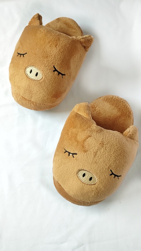 PANTUFLAS PIGGY TOSTADO