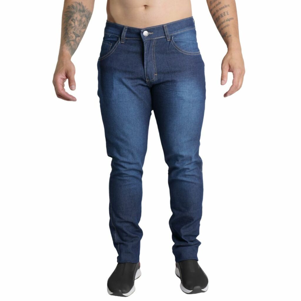 Calça Skinny Preta Masculina Jeans Com Elastano Lycra 2023