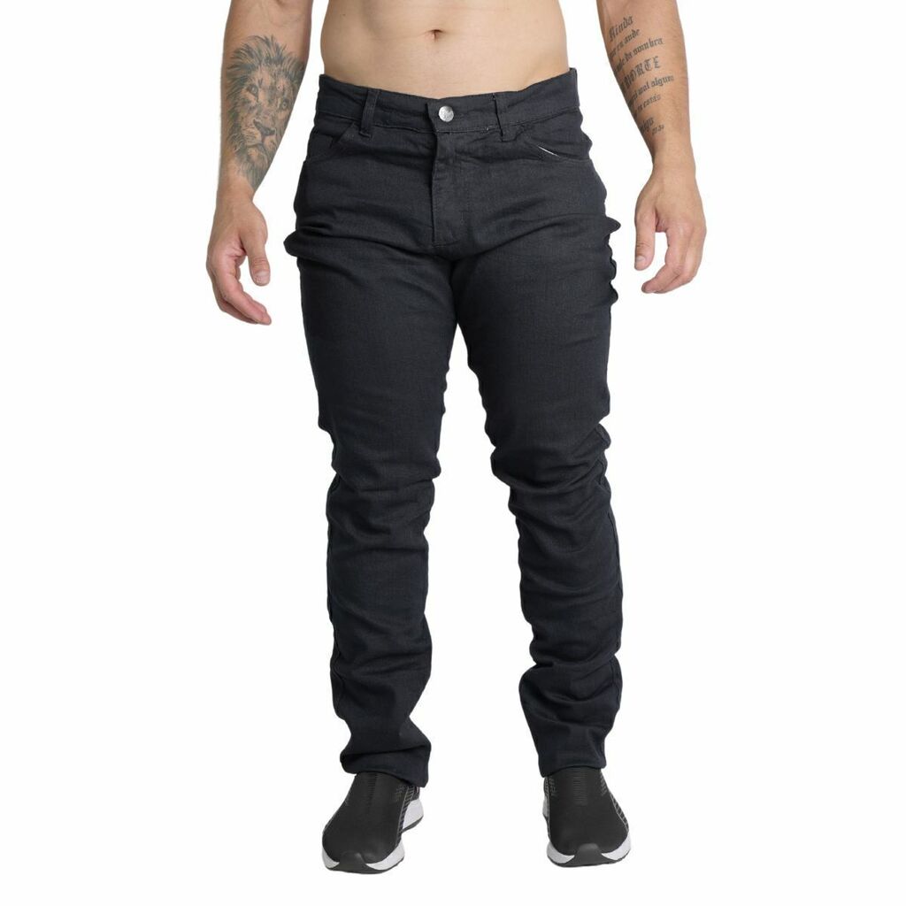 Calça Jeans Masculina Tradicional Slim Elastano Com Lycra preta